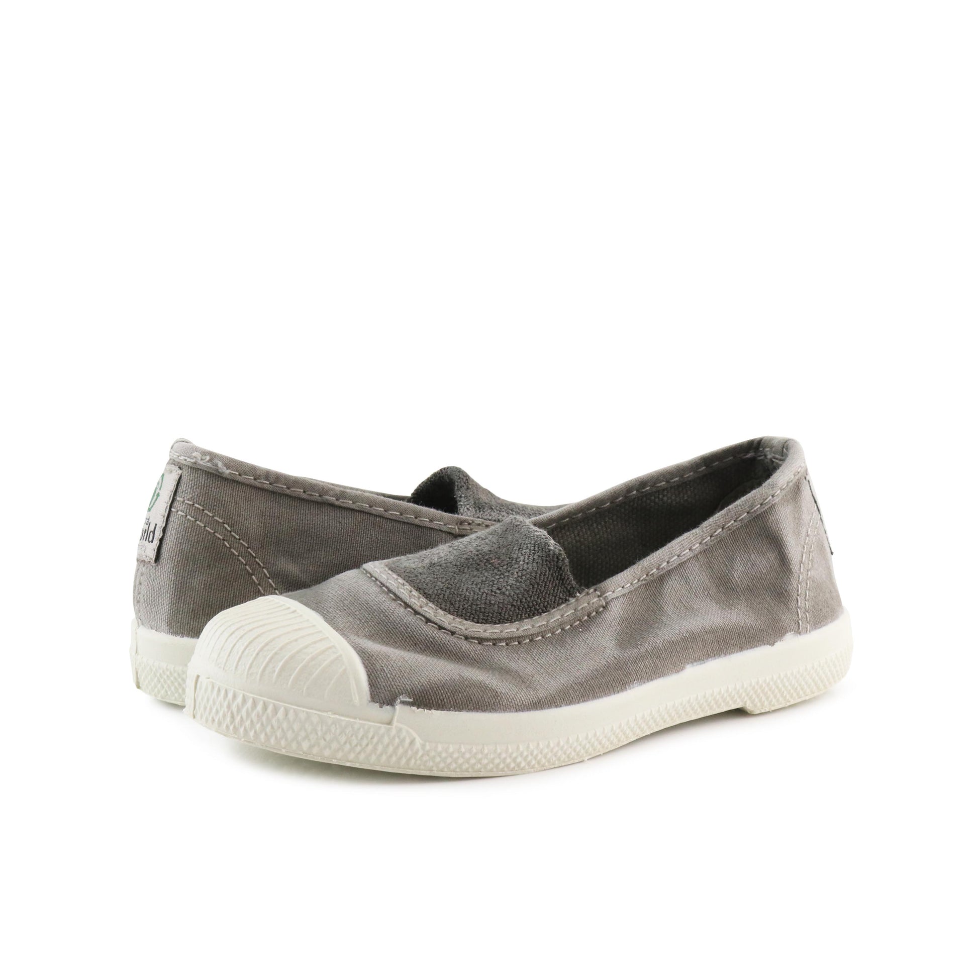 Zapatilla gris claro de elástico LONA475 Natural World - LONA475-349-2.jpg