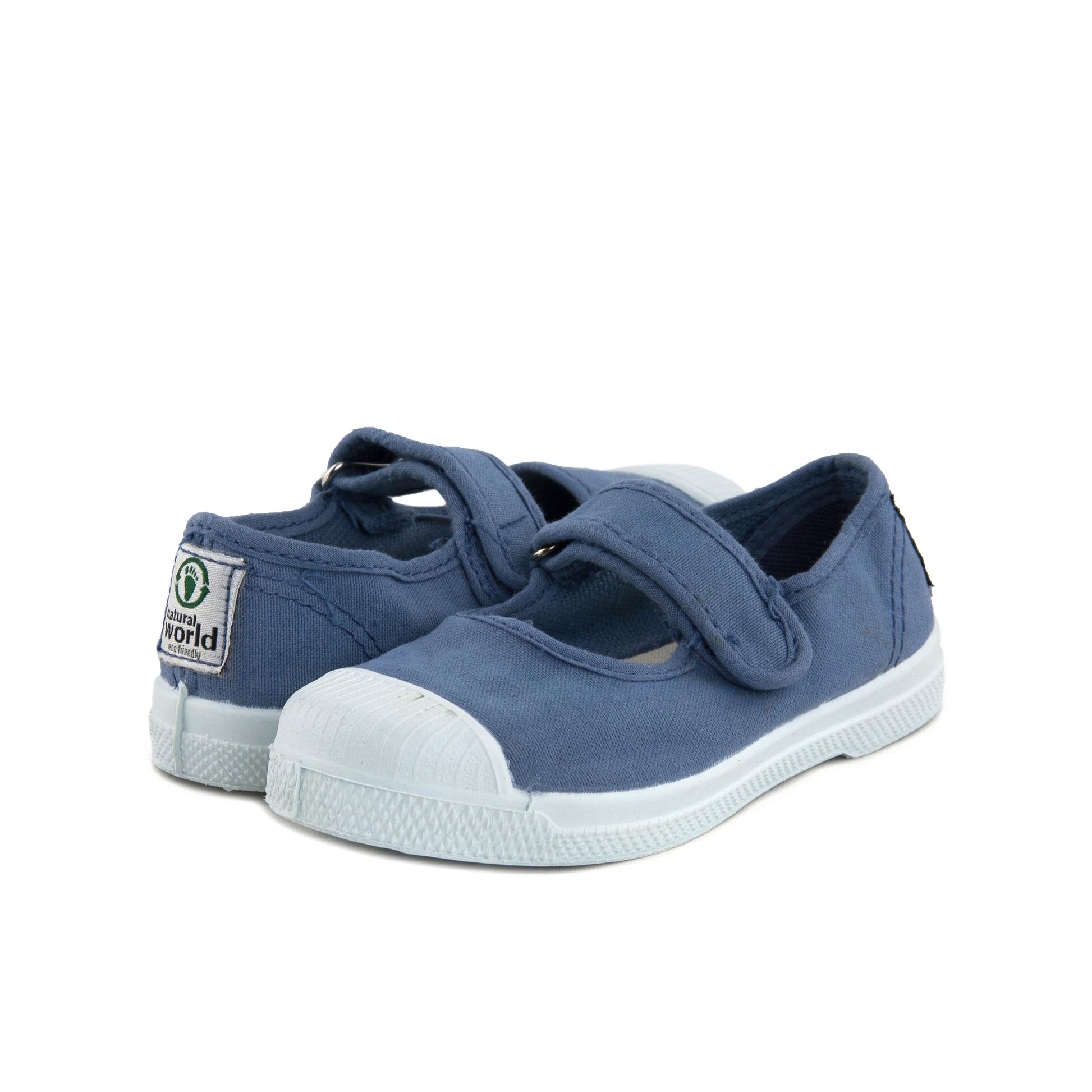 Mercedita azul jeans con velcro LONA476 Natural World - LONA476-119-2.jpg
