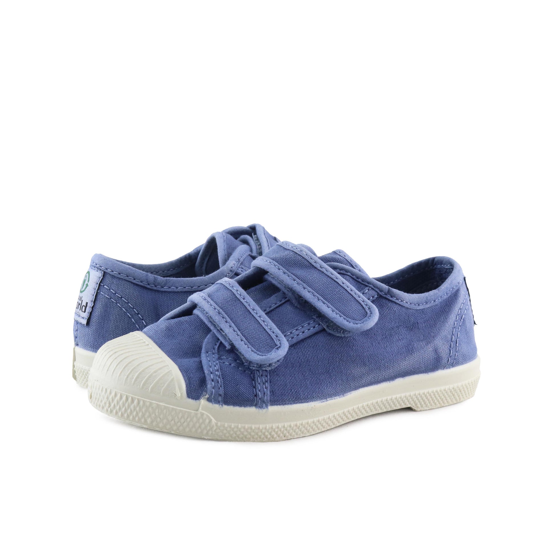Zapatilla celeste lavado con velcro LONA489 Natural World - LONA489-206-2.jpg