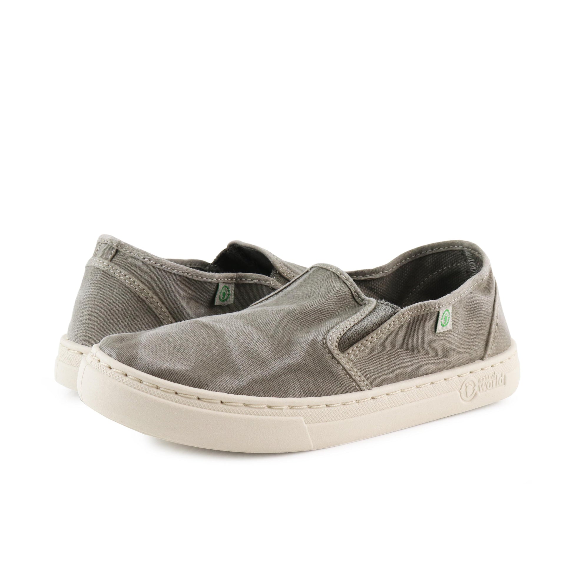 Zapatilla gris claro de elástico LONA6472 Natural World - LONA6472-349-2.jpg