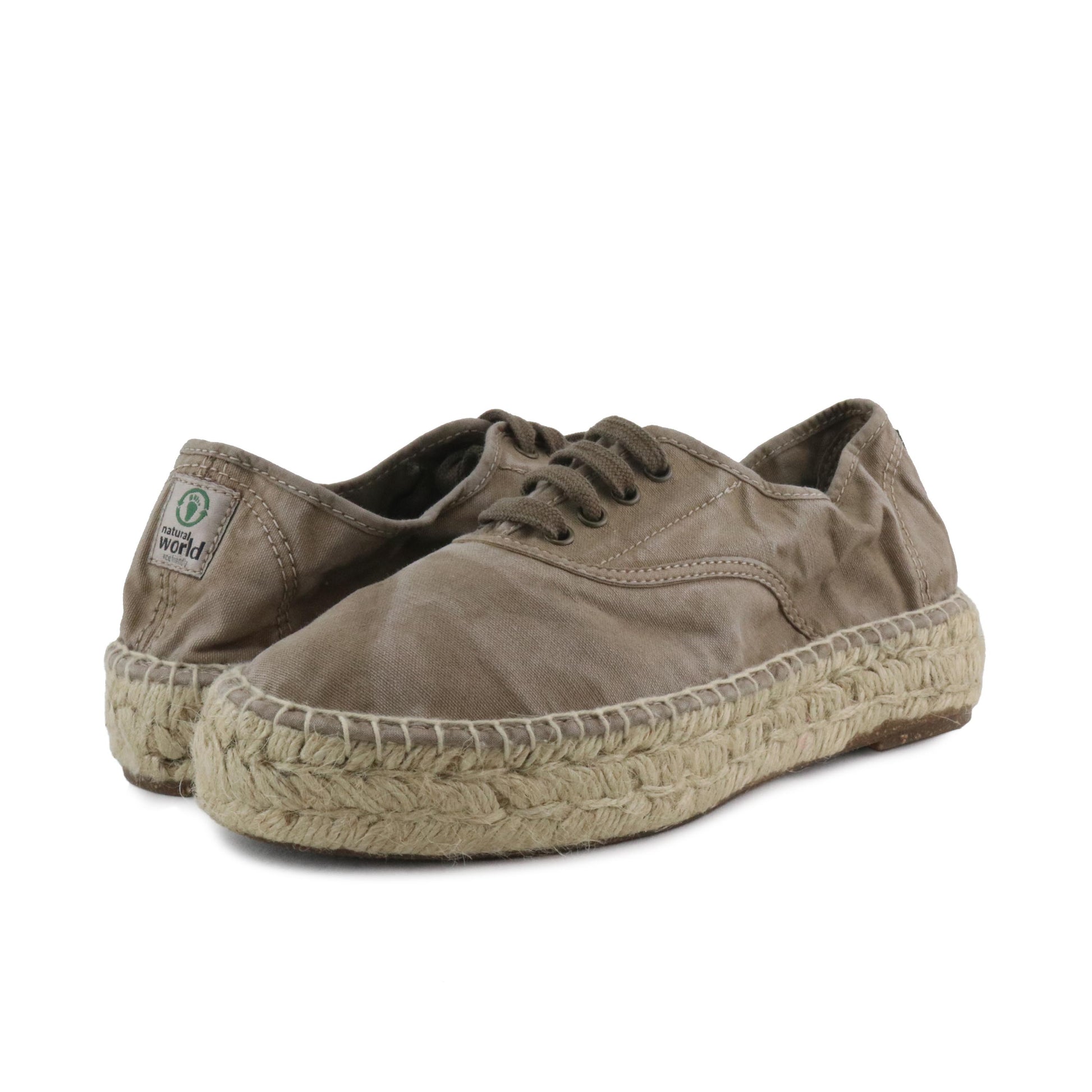 Plataforma cerrada beige de cordón LONA687 Natural World - LONA687-129-2.jpg