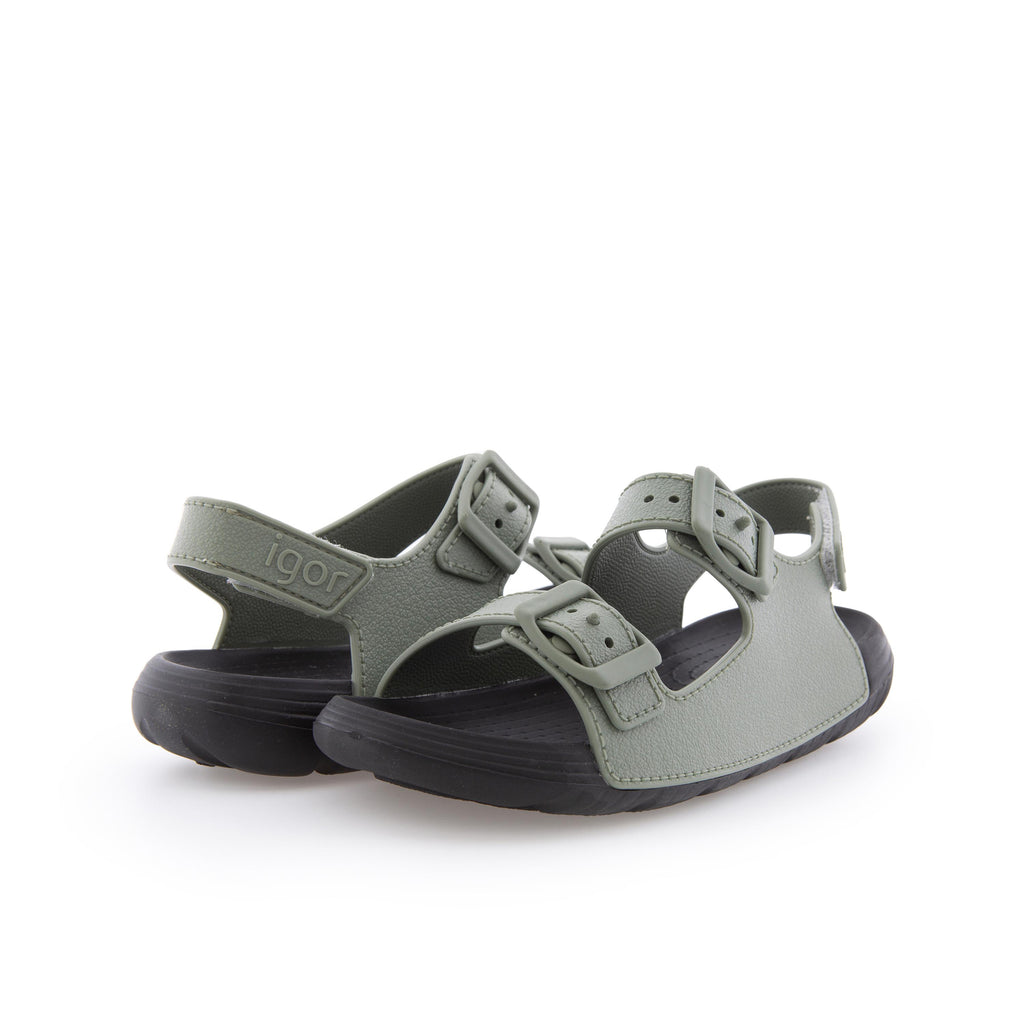 Sandalia kaki/negro con velcro MAUI de Igor - MAUI-420-2.jpg