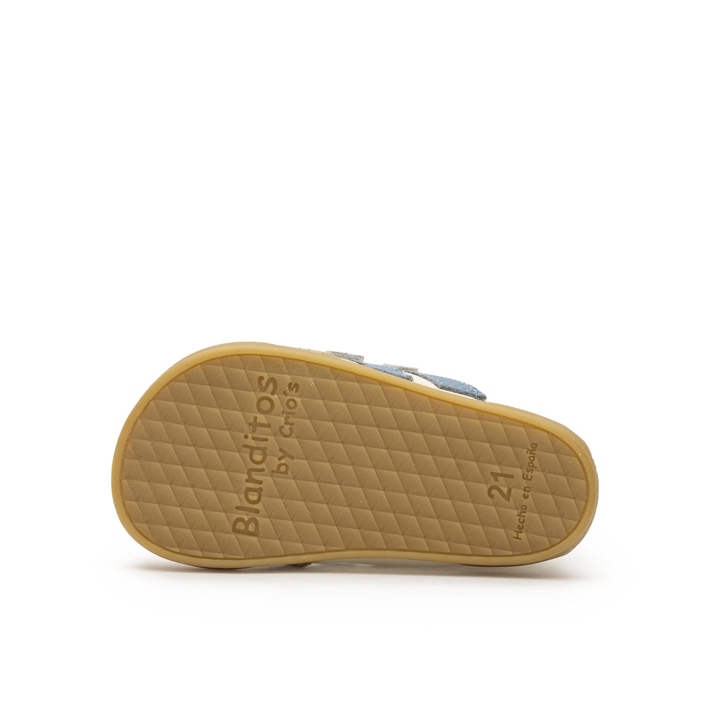 Deportiva barefoot beige/azul con velcro MILAN Blanditos - MILAN-472-4.jpg