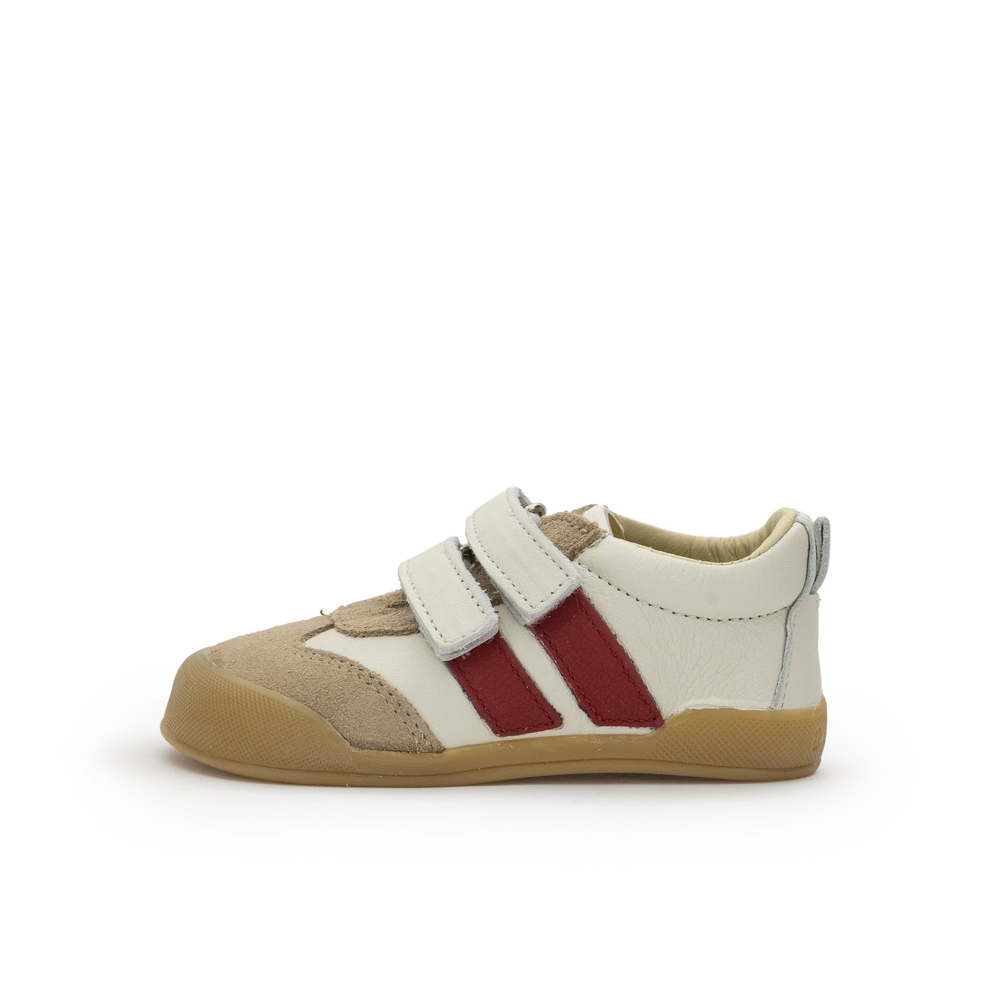Deportiva barefoot beige/burdeos con velcro MILAN Blanditos - MILAN-525-1.jpg