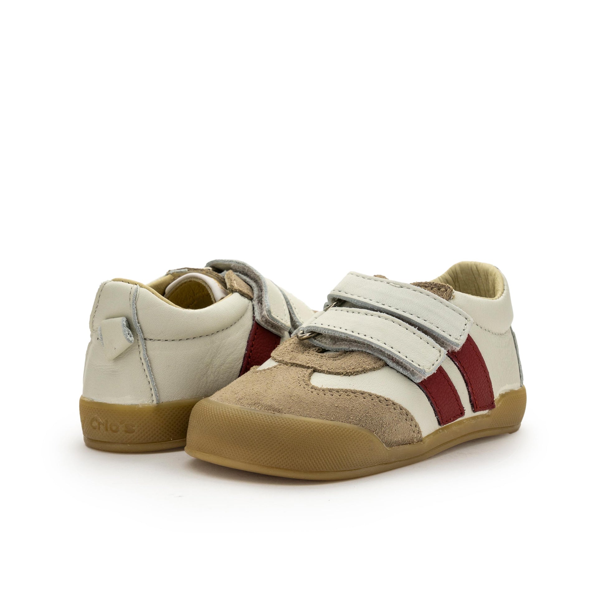 Deportiva barefoot beige/burdeos con velcro MILAN Blanditos - MILAN-525-2.jpg