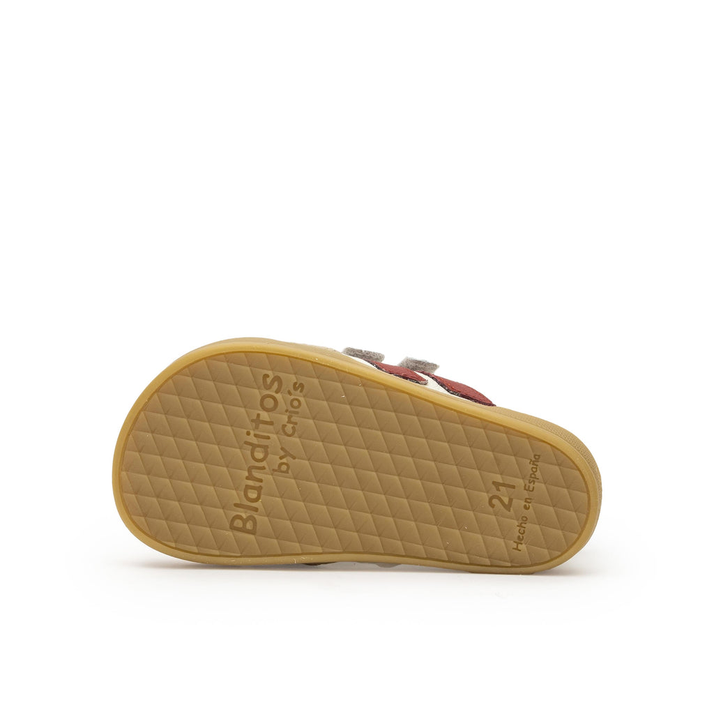 Deportiva barefoot beige/burdeos con velcro MILAN Blanditos - MILAN-525-4.jpg