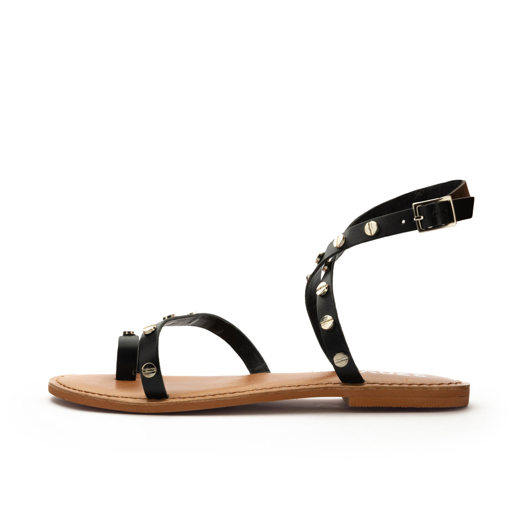 Sandalia plana negro con hebilla MILBA de 220V - MILBA-20-1.jpg