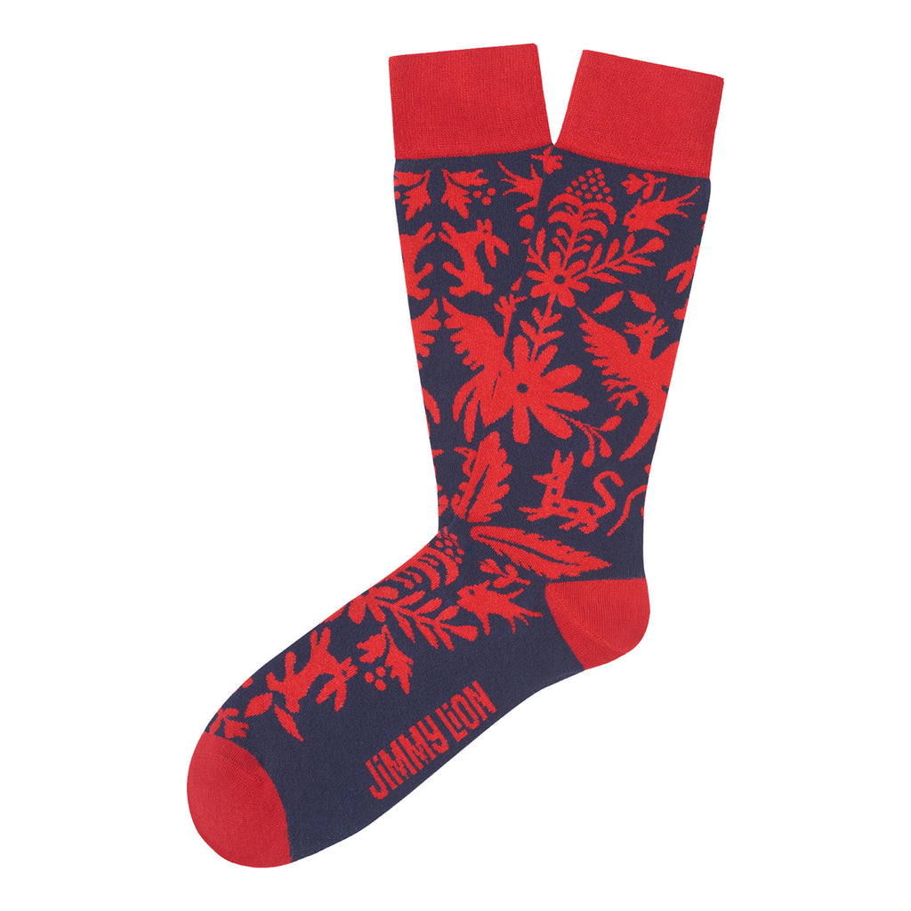 Calcetín corto azul/rojo OTOMI de Jimmy Lion - OTOMI-386-1.jpg