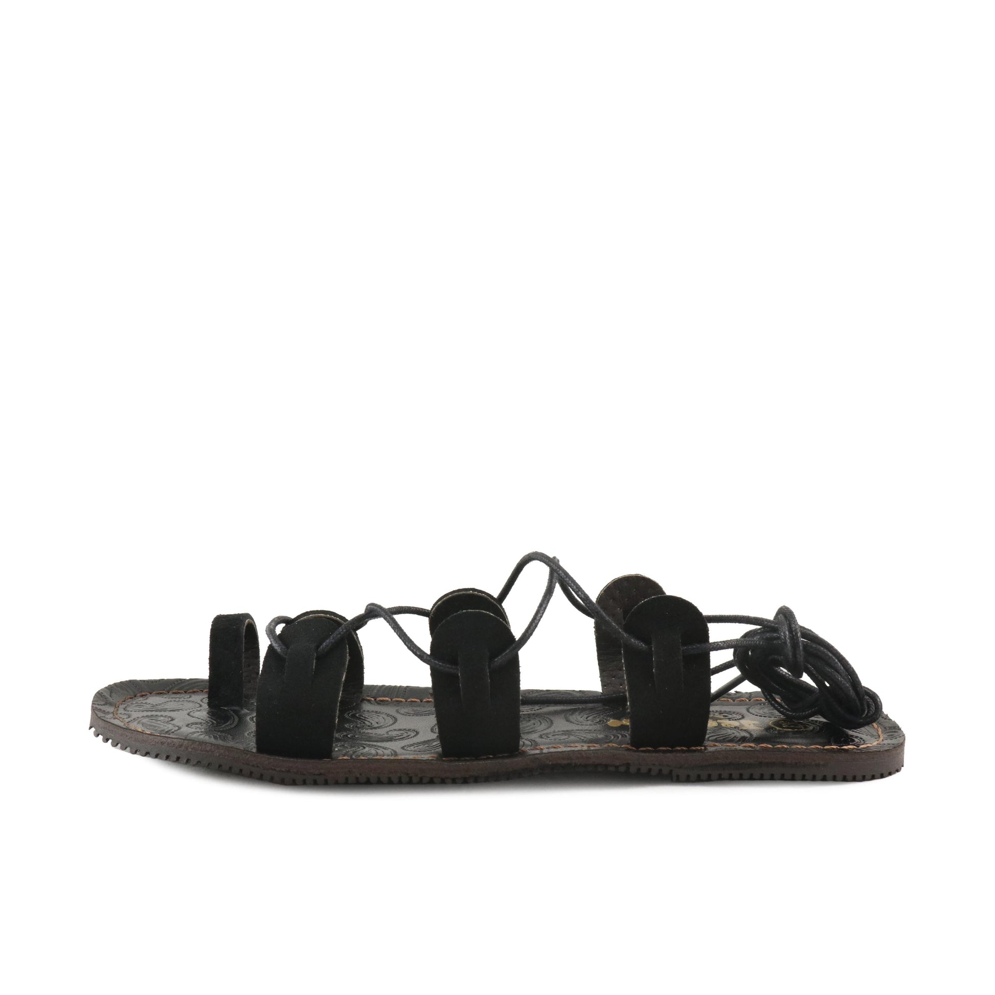 Sandalia plana ante negro con cintas PEPA de Jeromín - PEPA-31-1.jpg