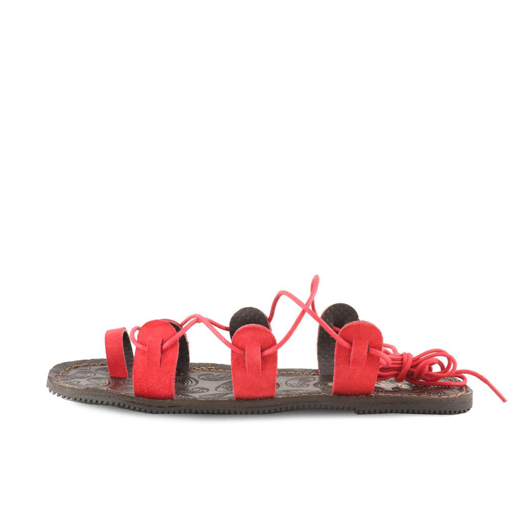 Sandalia plana ante rojo con cintas PEPA de Jeromín - PEPA-79-1.jpg