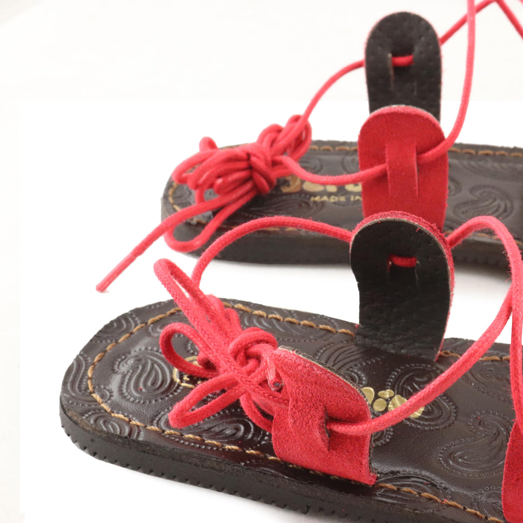 Sandalia plana ante rojo con cintas PEPA de Jeromín - PEPA-79-6.jpg