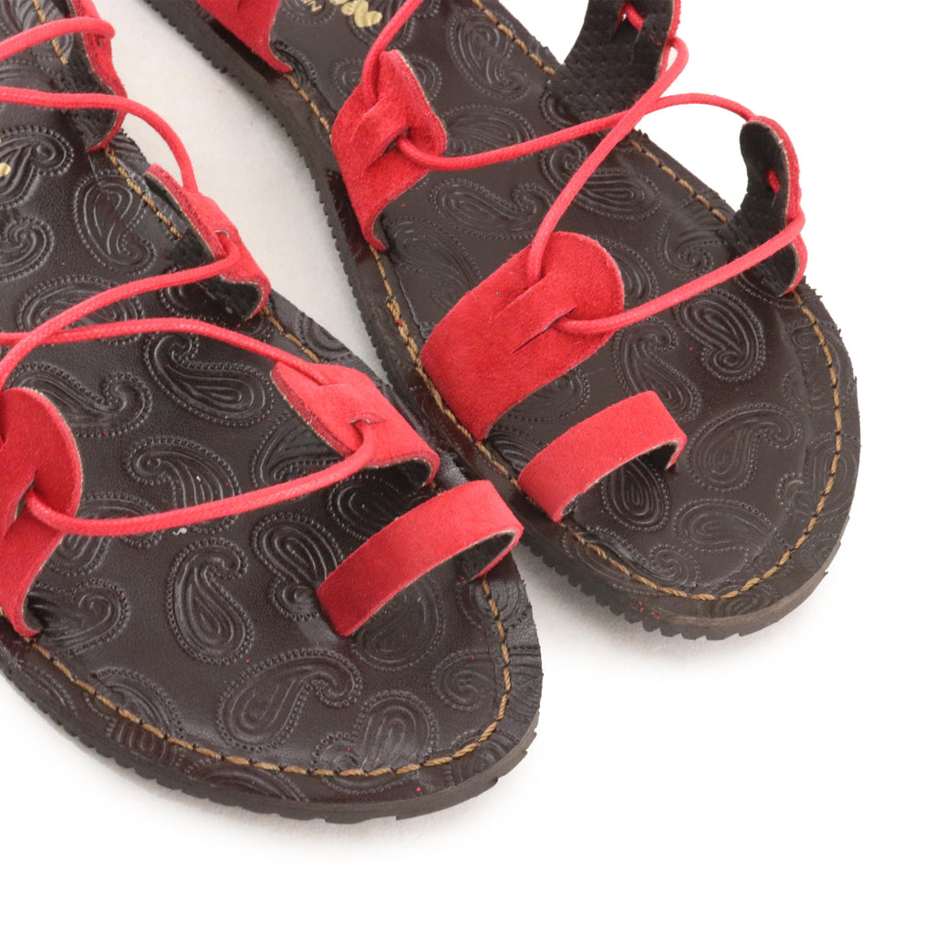 Sandalia plana ante rojo con cintas PEPA de Jeromín - PEPA-79-5.jpg