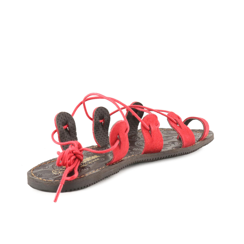 Sandalia plana ante rojo con cintas PEPA de Jeromín - PEPA-79-3.jpg