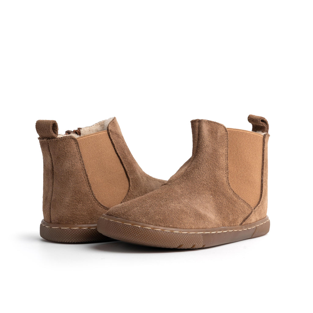 Bota barefoot serraje visón R15 Jeromín