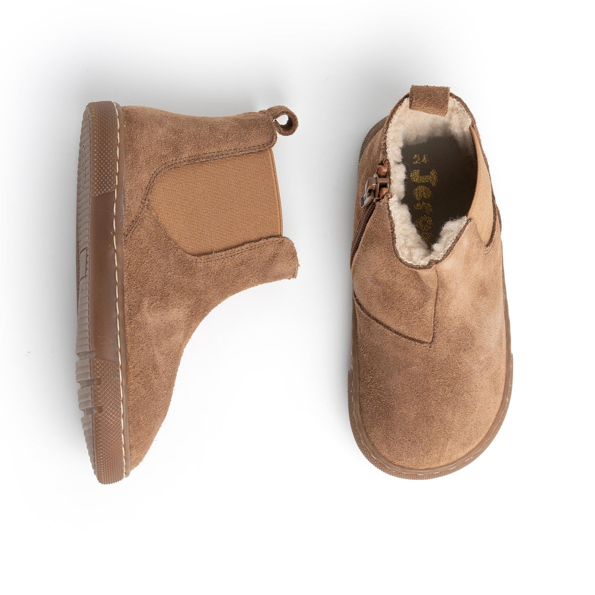 Bota barefoot serraje visón R15 Jeromín