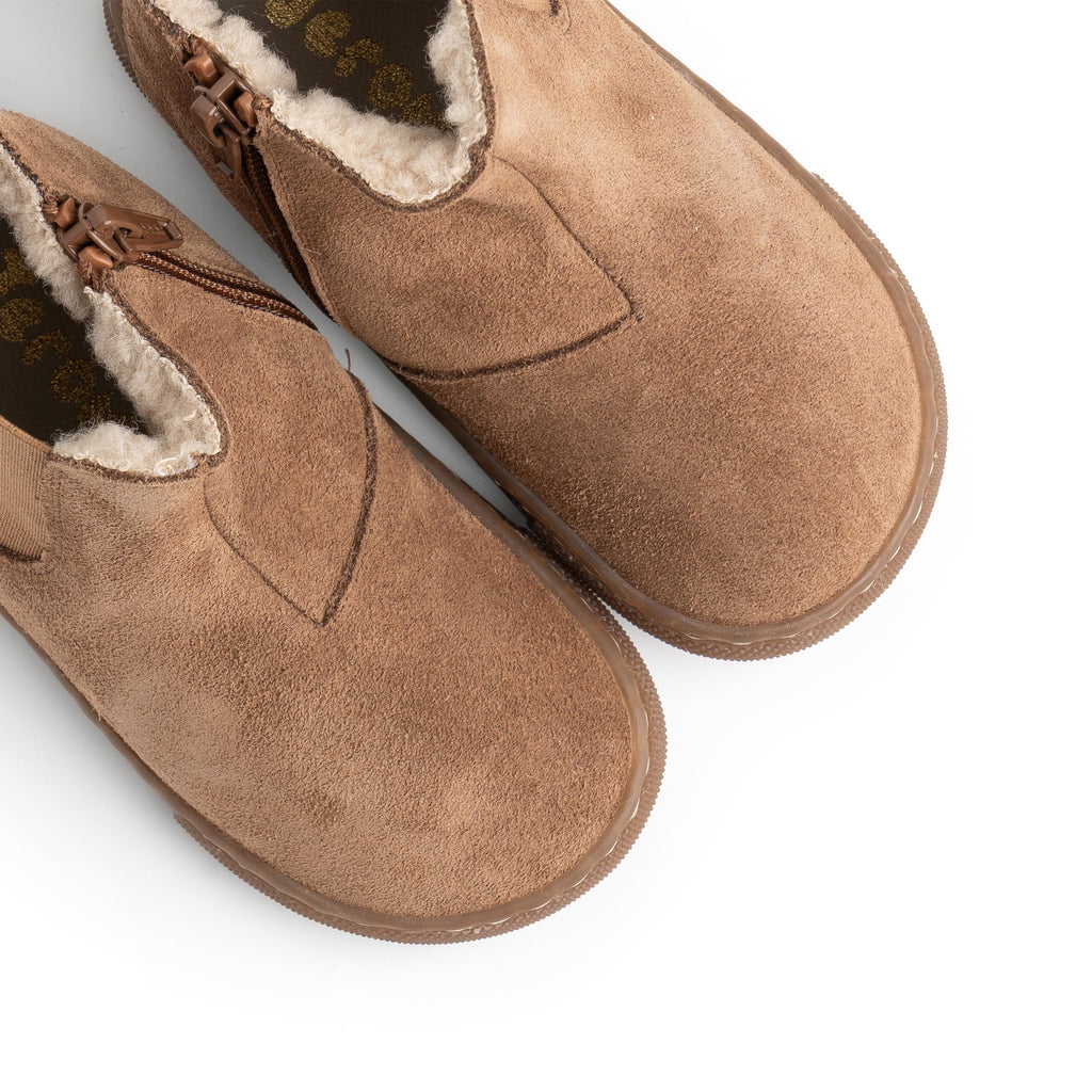 Bota barefoot serraje visón R15 Jeromín