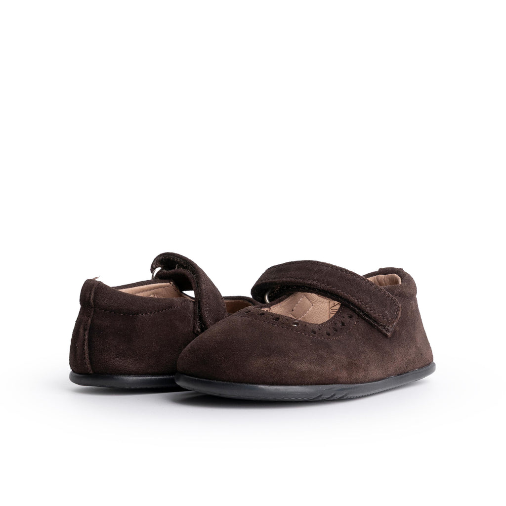 Mercedita barefoot serraje marrón R246 Jeromín