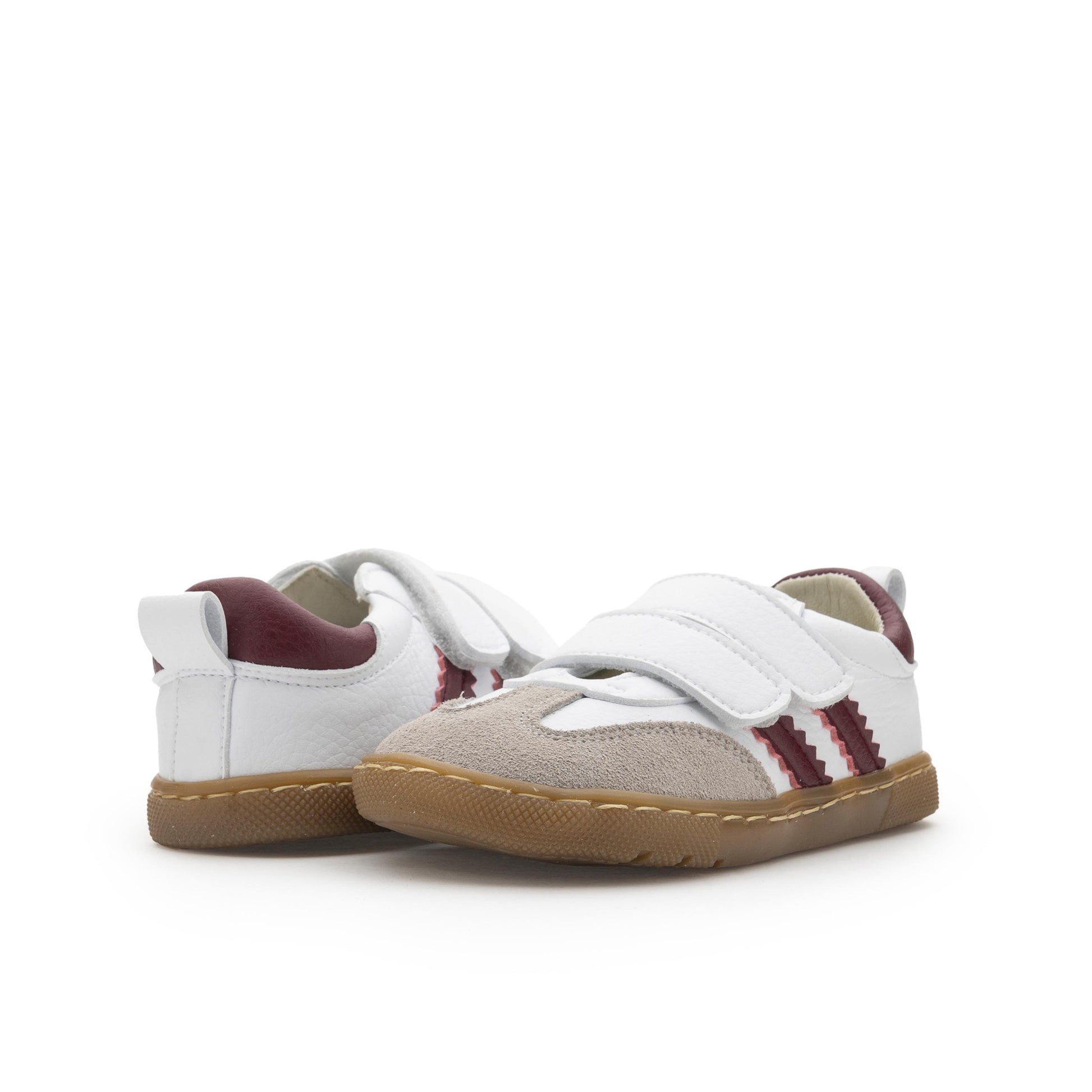 Deportiva barefoot blanco/burdeos con velcro REP Jeromín - REP-384-2.jpg