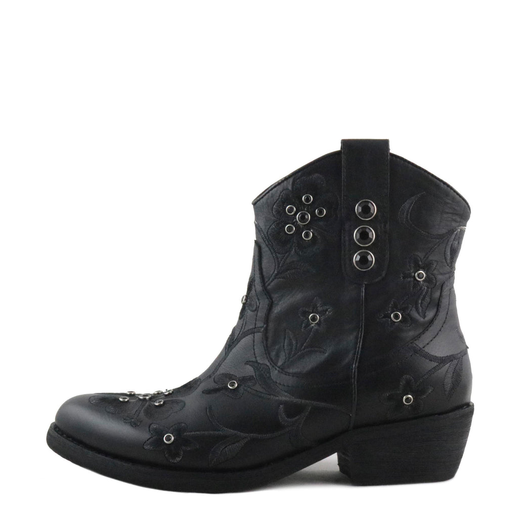 Botín cowboy negro con cremallera RW606 de Pepa & Cris - RW606-20-1.jpg