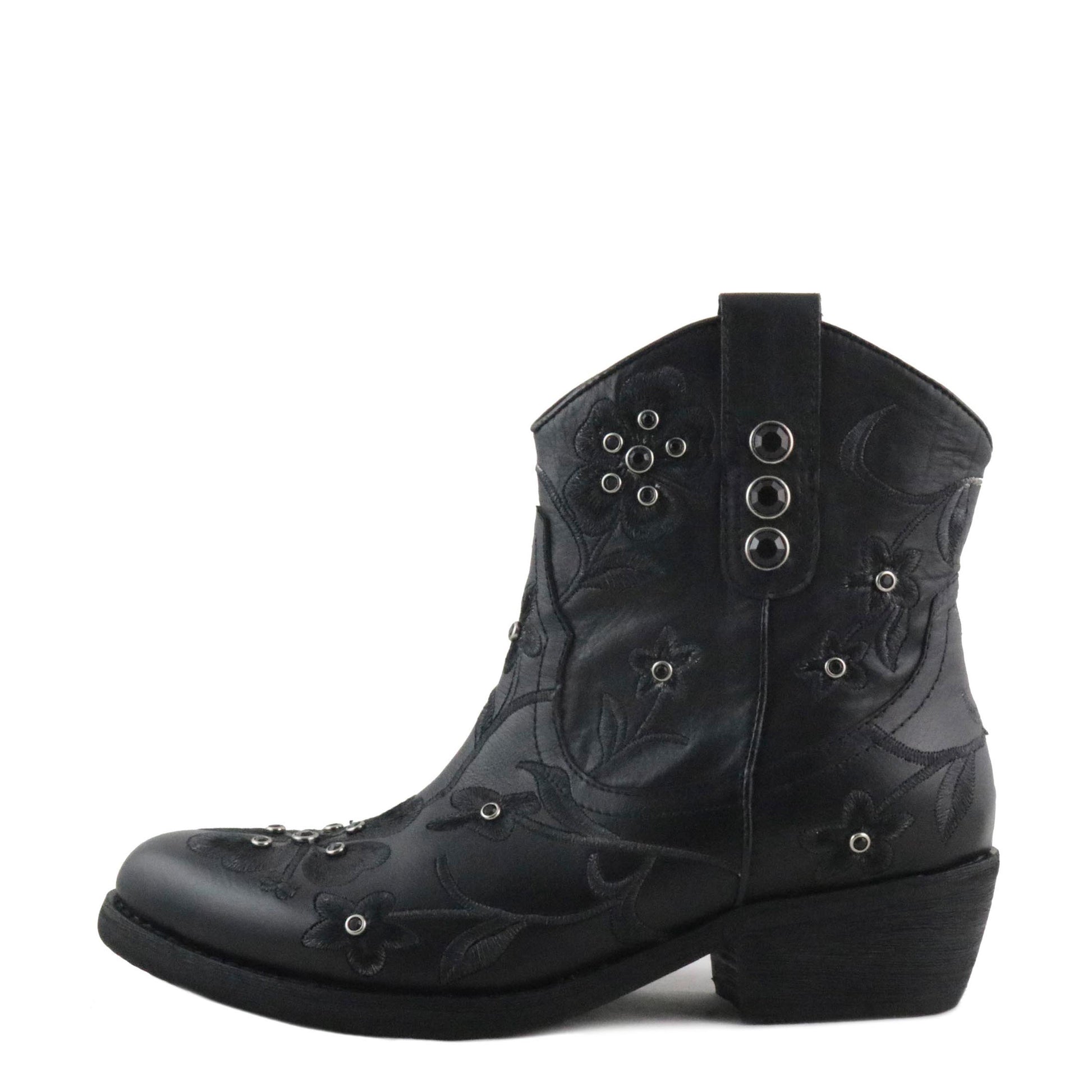 Botín cowboy negro con cremallera RW606 de Pepa & Cris - RW606-20-1.jpg