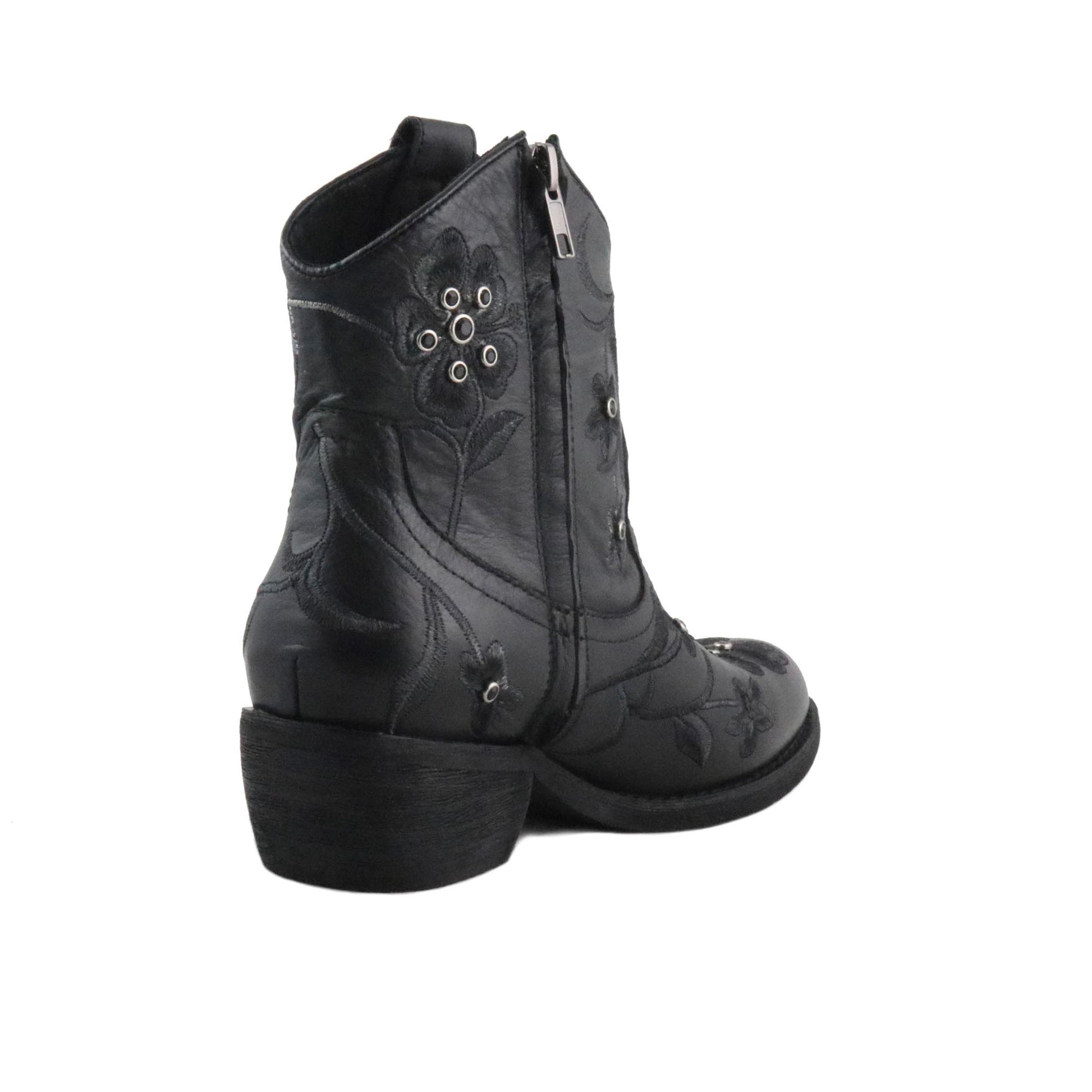 Botín cowboy negro con cremallera RW606 de Pepa & Cris - RW606-20-3.jpg