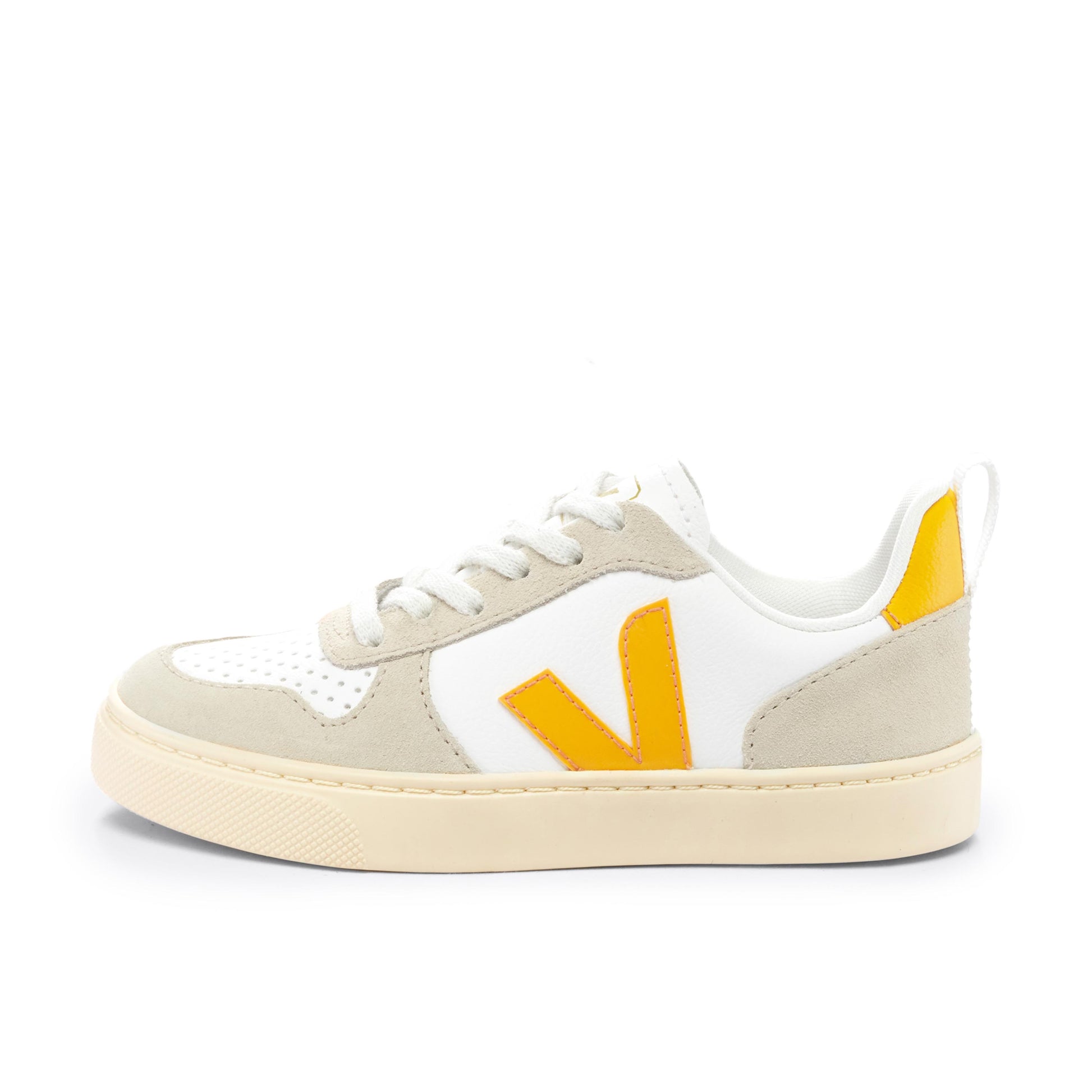 Deportiva blanco/beige/amarillo con cordón SMALLV10 Veja - SMALLV10-494-1.jpg