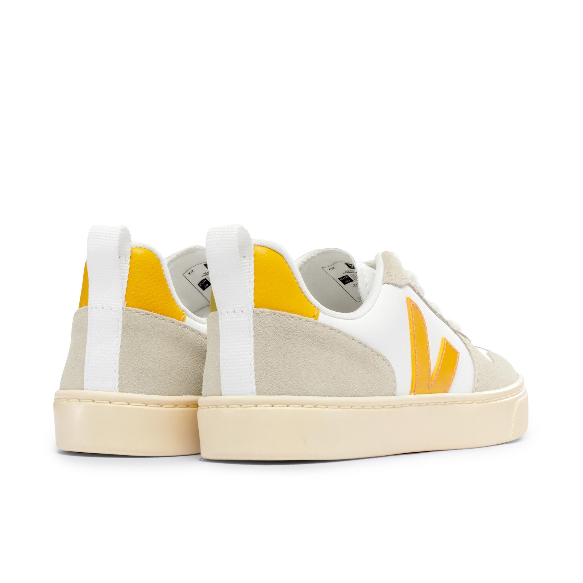 Deportiva blanco/beige/amarillo con cordón SMALLV10 Veja - SMALLV10-494-2.jpg