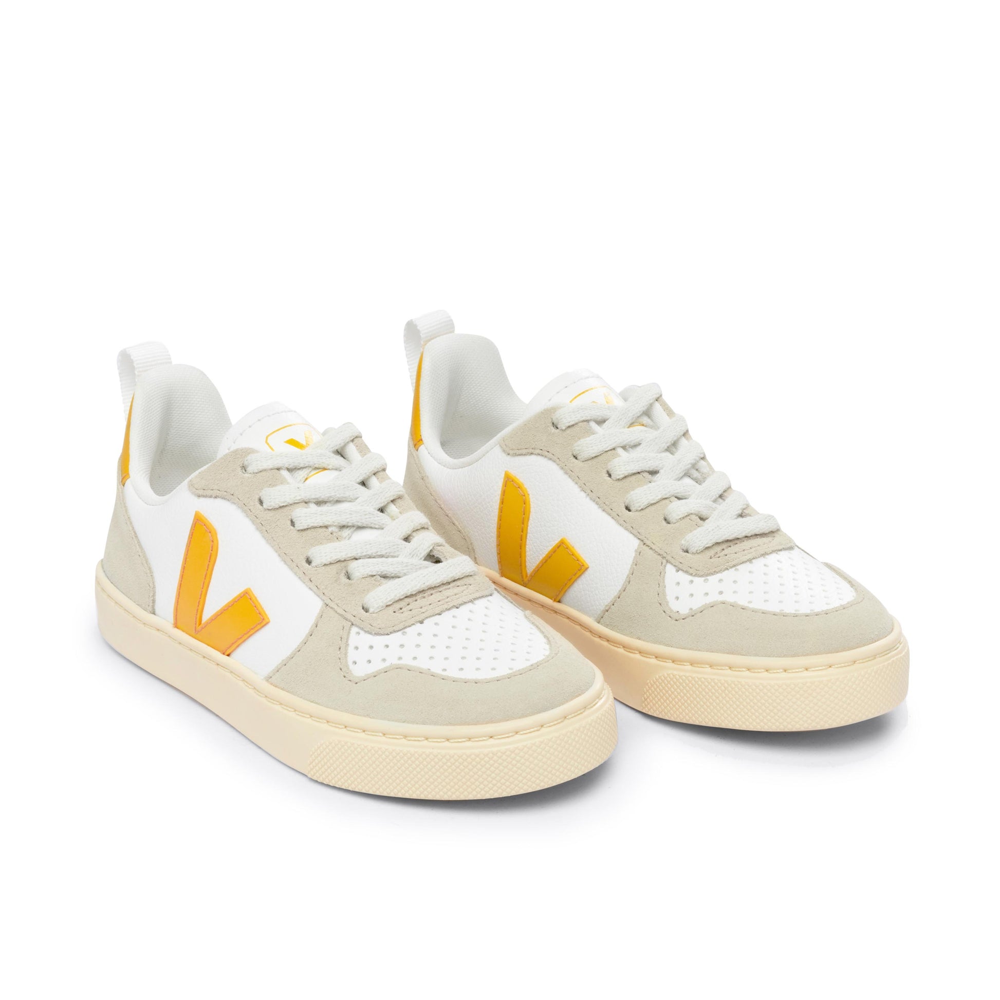 Deportiva blanco/beige/amarillo con cordón SMALLV10 Veja - SMALLV10-494-3.jpg