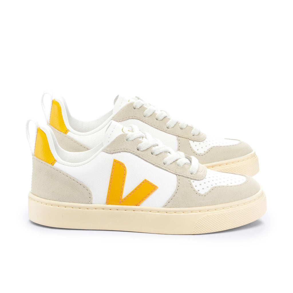 Deportiva blanco/beige/amarillo con cordón SMALLV10 Veja - SMALLV10-494-5.jpg