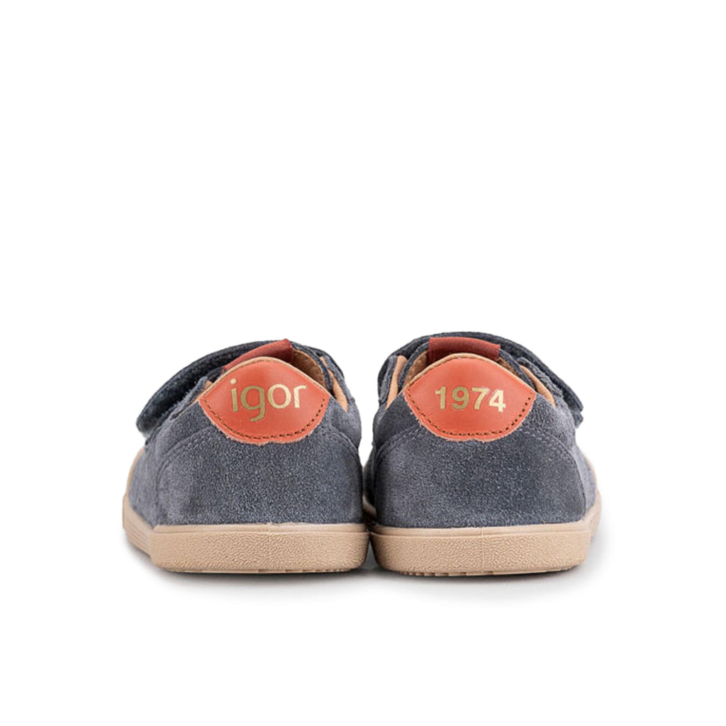 Zapatilla barefoot ante gris con velcro TENNIS Igor