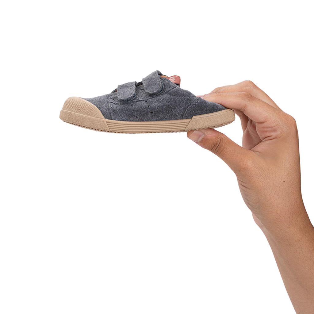 Zapatilla barefoot ante gris con velcro TENNIS Igor