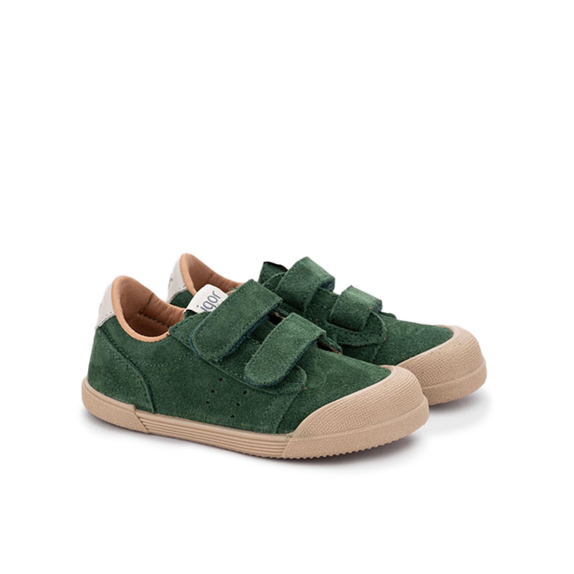 Zapatilla barefoot ante verde con velcro TENNIS Igor