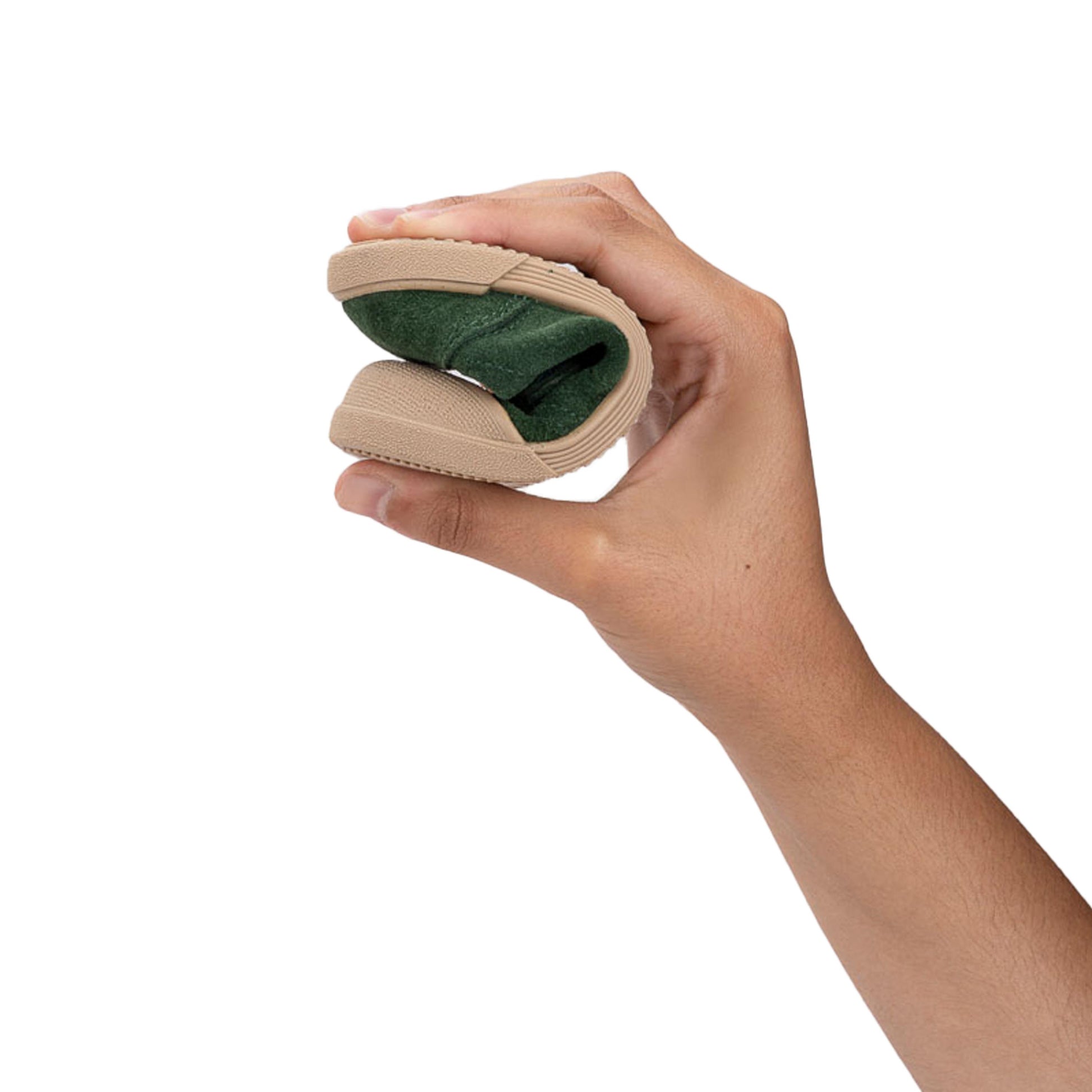 Zapatilla barefoot ante verde con velcro TENNIS Igor