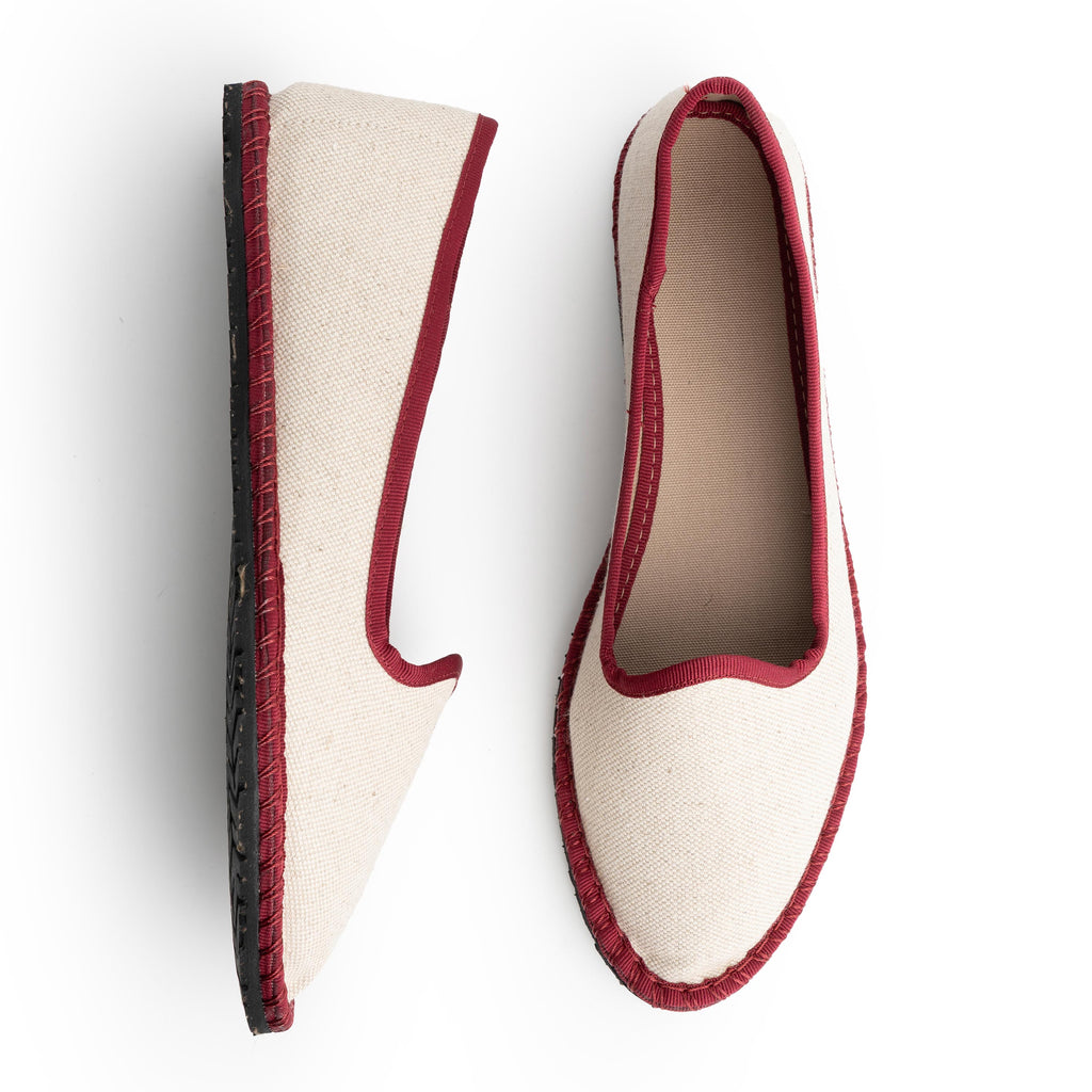 Veneciana lino beige/burdeos TOP Pepa & Cris