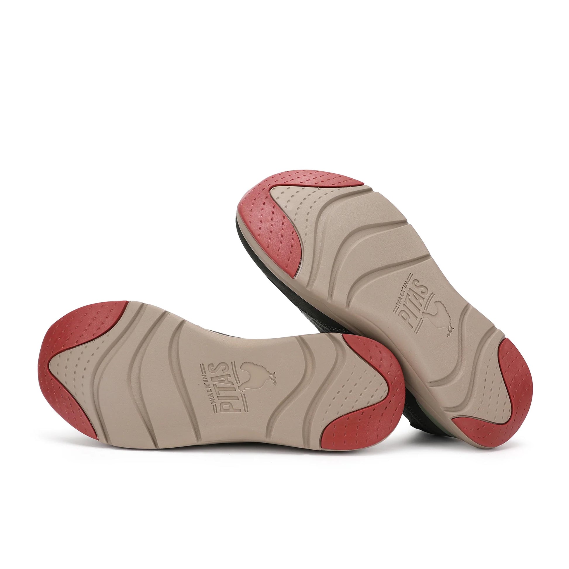 Deportiva gris oscuro con cordón TUI Walk in Pitas. Vista de las suelas.