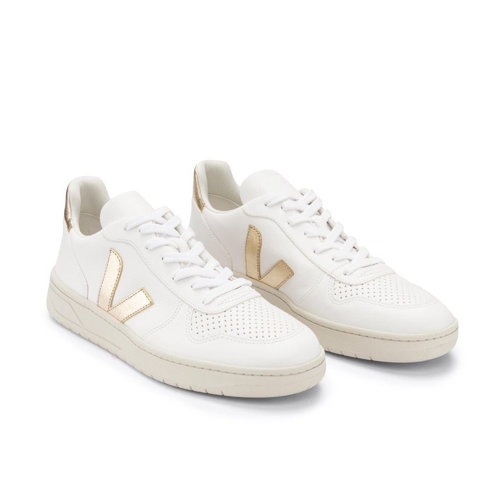 Deportiva blanco/oro con cordón V10 de Veja - V10-391-3.jpg