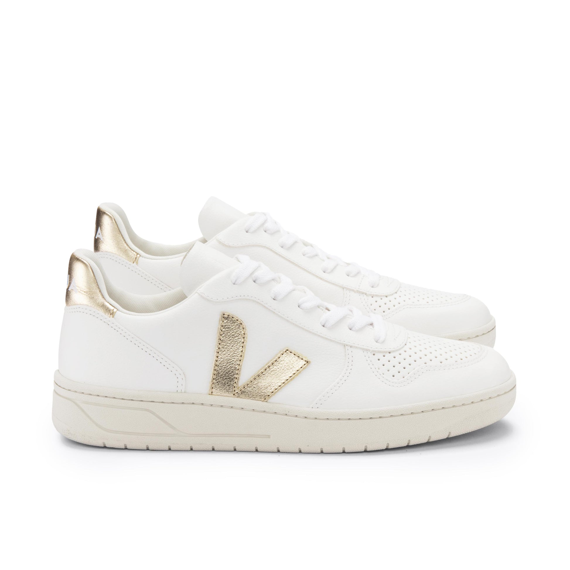 Deportiva blanco/oro con cordón V10 de Veja - V10-391-5.jpg