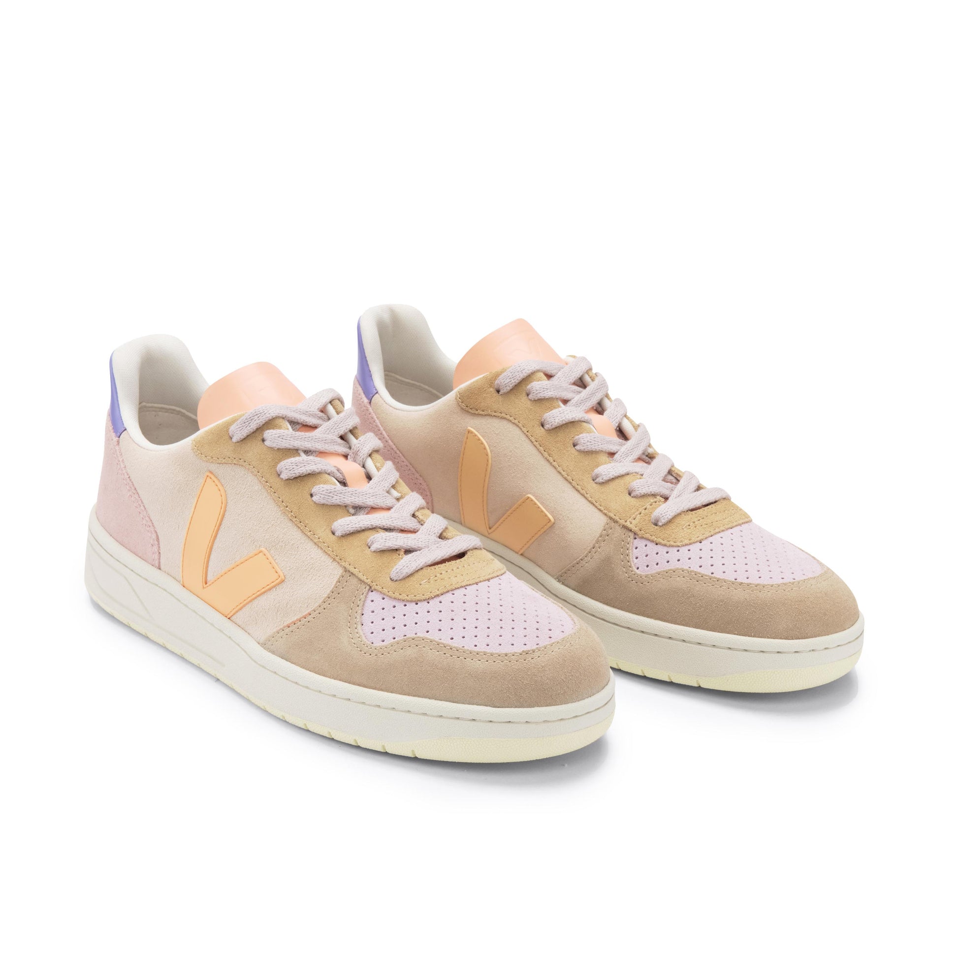 Deportiva melocotón/lila con cordón V10 de Veja - V10-483-3.jpg