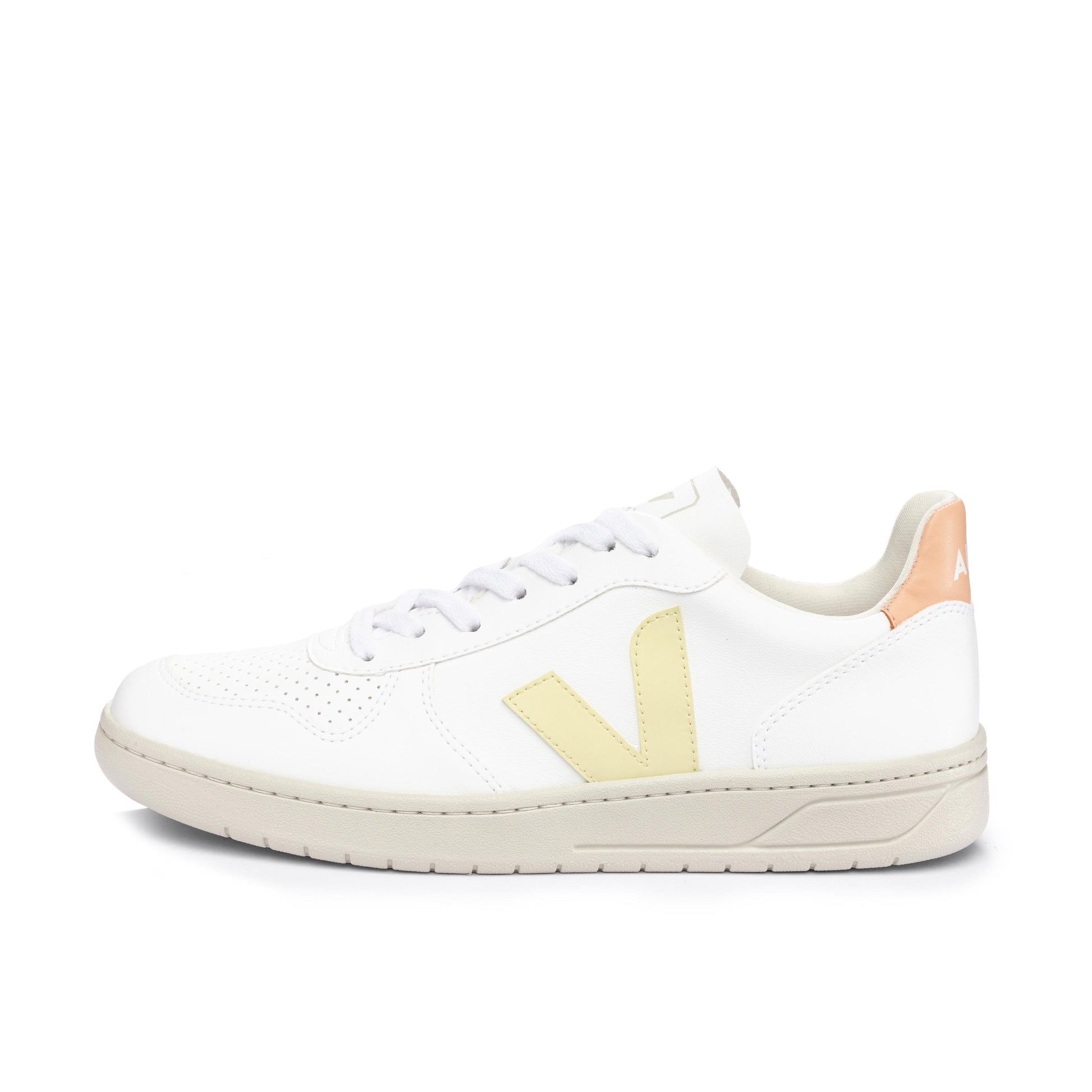 Deportiva blanco/amarillo/melocotón con cordón V10 Veja - V10-493-1.jpg
