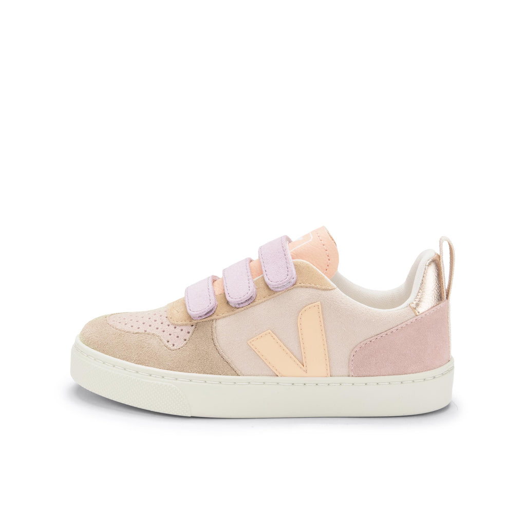 Deportiva melocotón/lila con velcro V10VEL de Veja - V10VEL-483-1.jpg