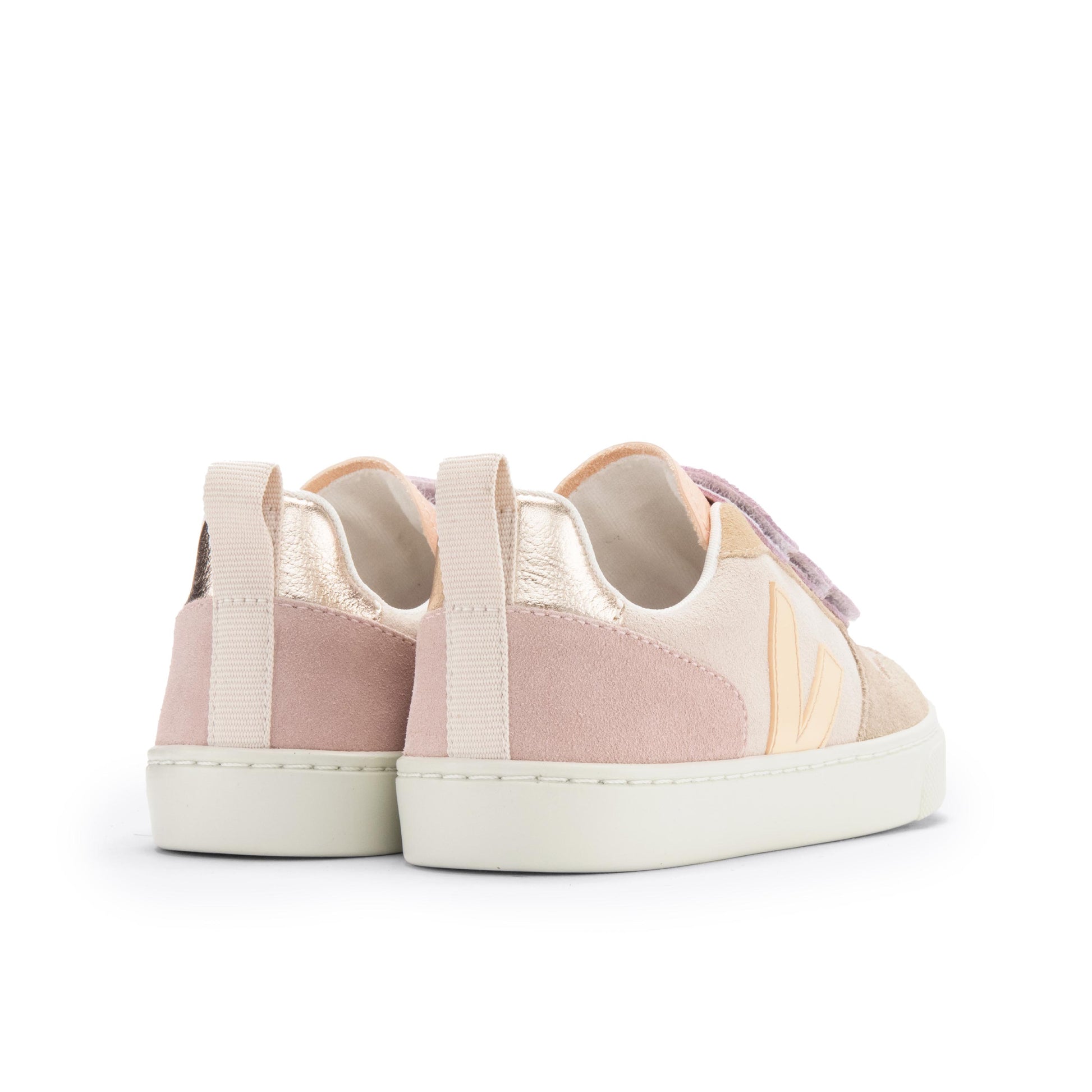 Deportiva melocotón/lila con velcro V10VEL de Veja - V10VEL-483-2.jpg