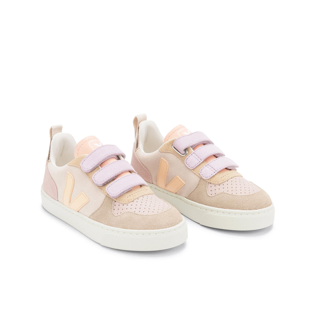 Deportiva melocotón/lila con velcro V10VEL de Veja - V10VEL-483-3.jpg