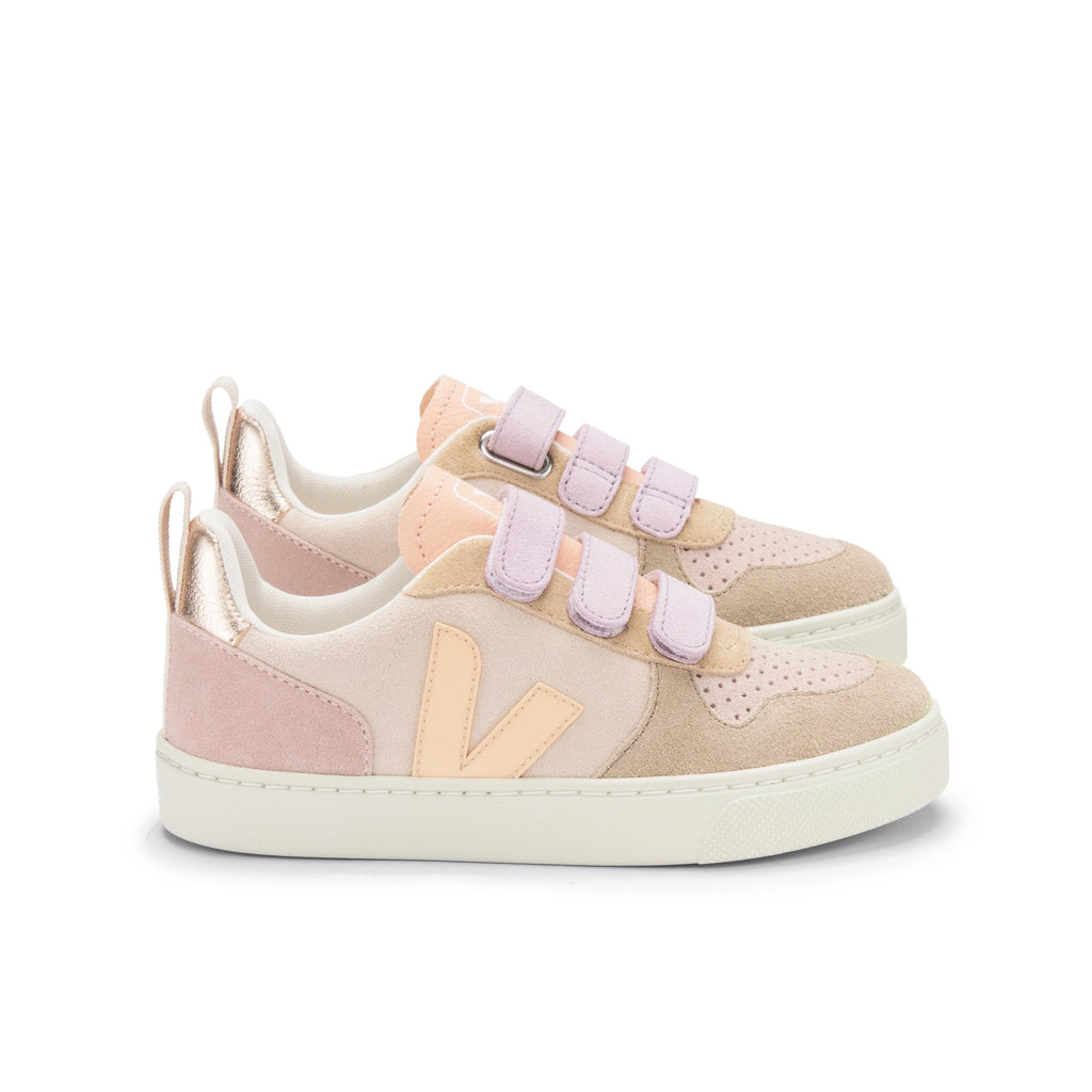 Deportiva melocotón/lila con velcro V10VEL de Veja - V10VEL-483-5.jpg