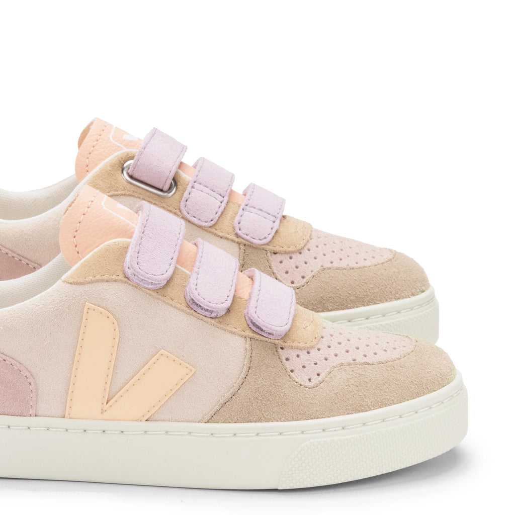 Deportiva melocotón/lila con velcro V10VEL de Veja - V10VEL-483-6.jpg