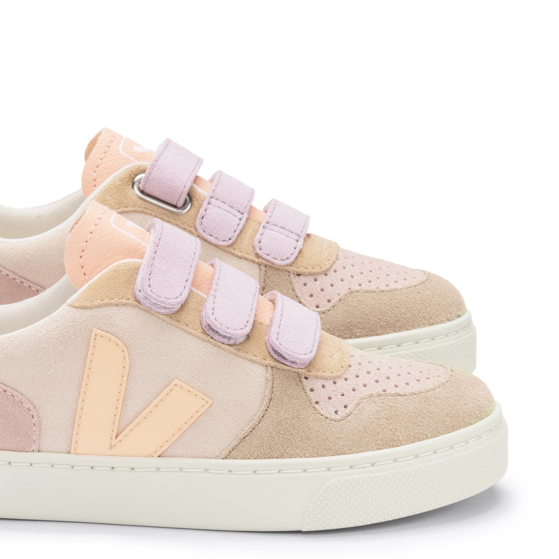 Deportiva melocotón/lila con velcro V10VEL de Veja - V10VEL-483-6.jpg