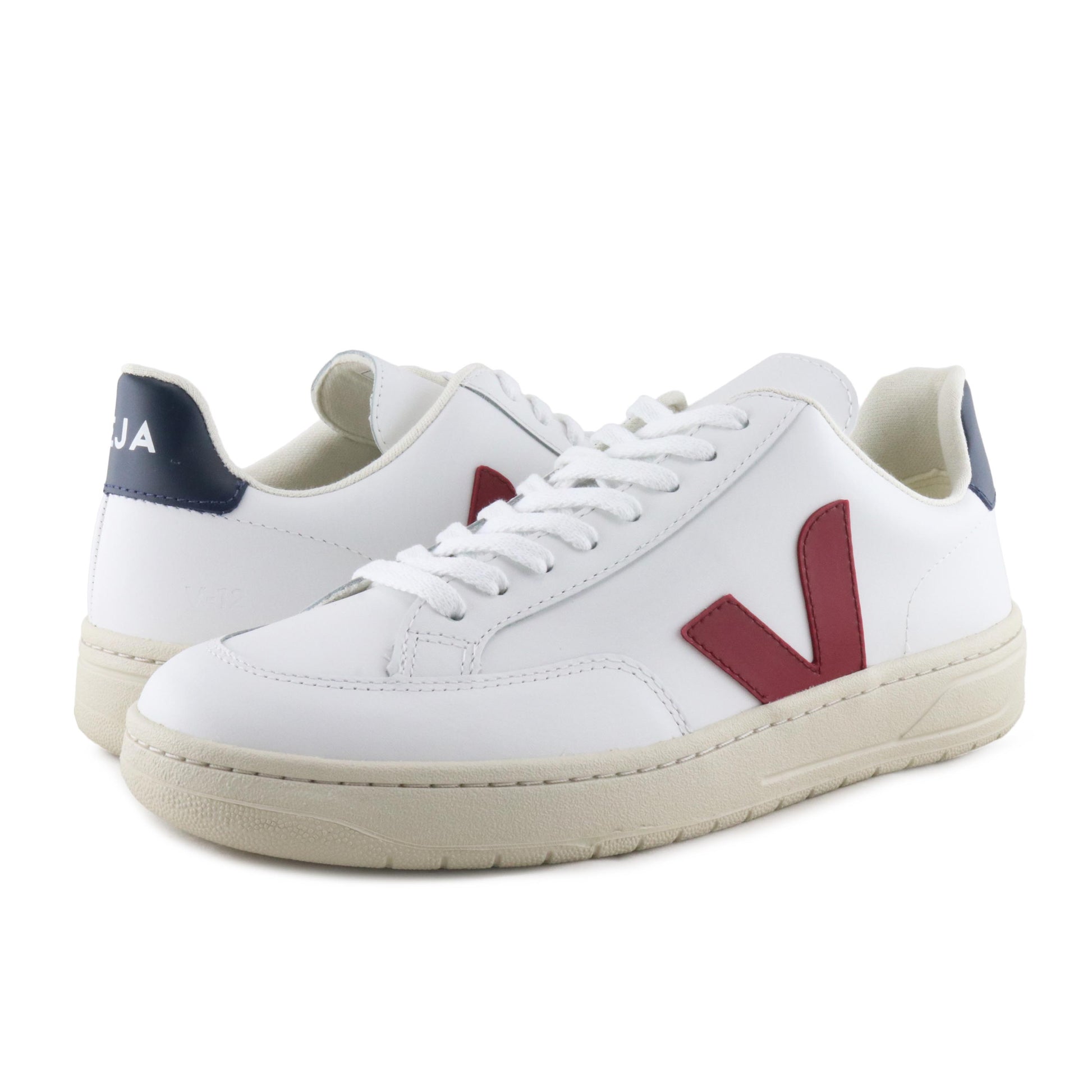 Deportiva blanco/burdeos con cordón V12 de Veja - V12-384-2.jpg