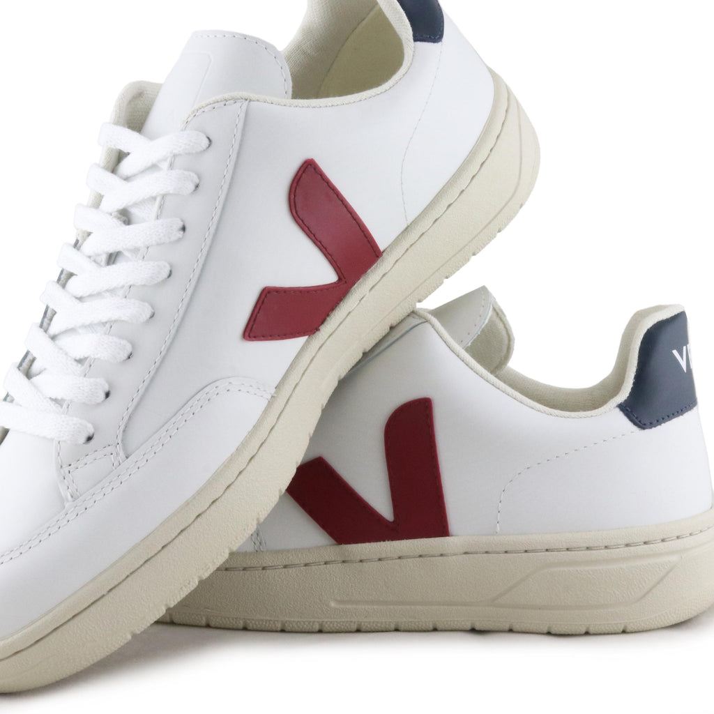 Deportiva blanco/burdeos con cordón V12 de Veja - V12-384-6.jpg