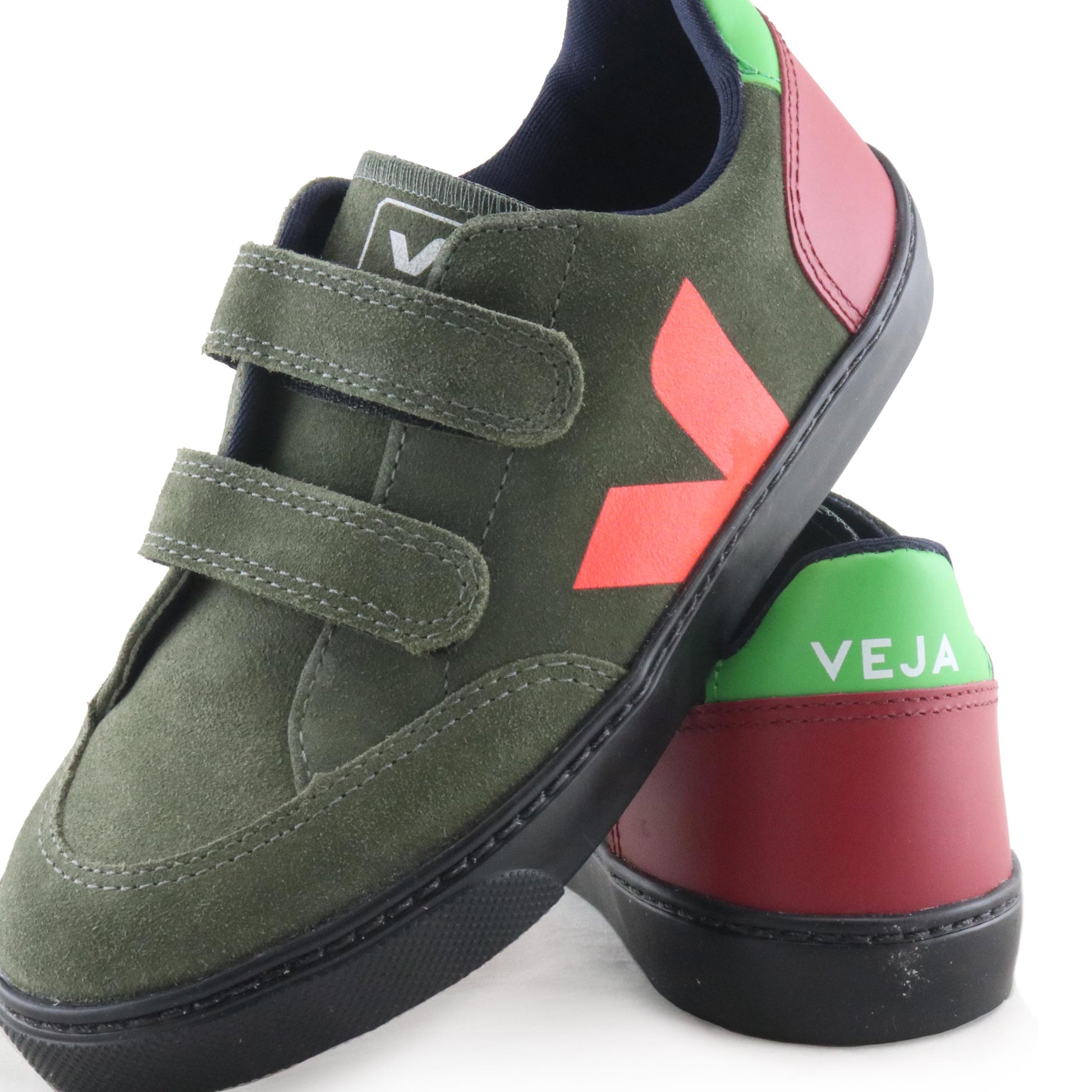 Deportiva kaki con velcro V12VEL de Veja - V12VEL-33-6.jpg