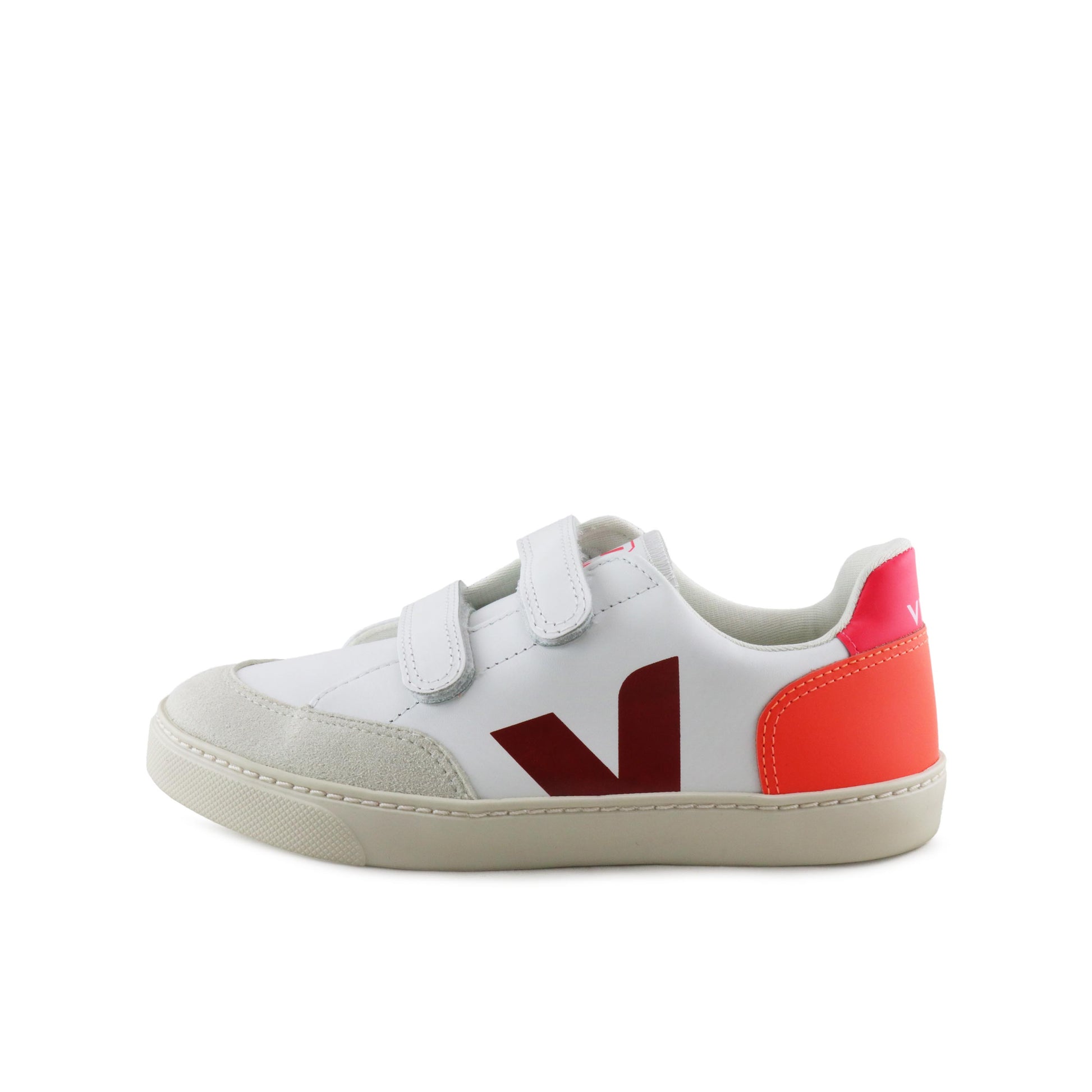 Deportiva burdeos/naranja con velcro V12VEL de Veja - V12VEL-388-1.jpg
