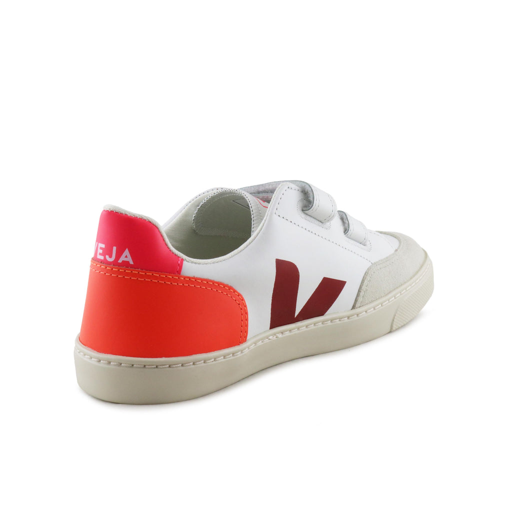 Deportiva burdeos/naranja con velcro V12VEL de Veja - V12VEL-388-3.jpg